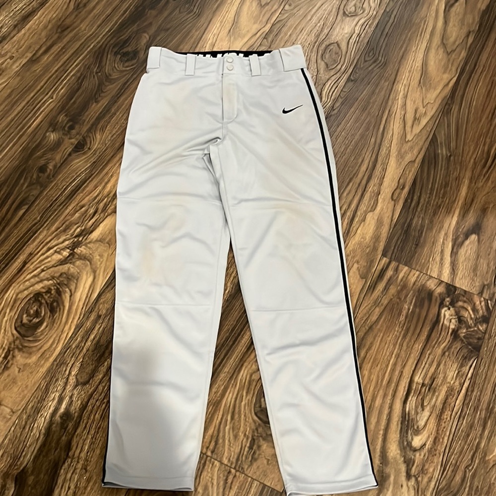 Nike White Sweatpants with Black Stripe